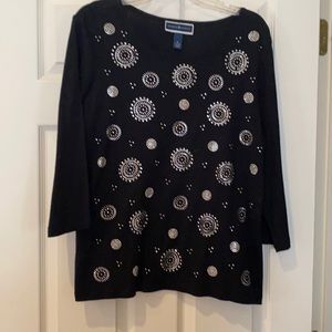 XL black sparkly top